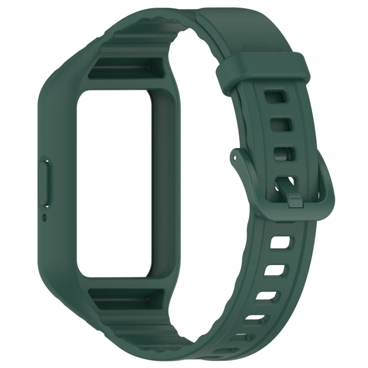 For Samsung Galaxy Fit 3 Solid Color Integrated TPU Watch Band(Dark Green)
