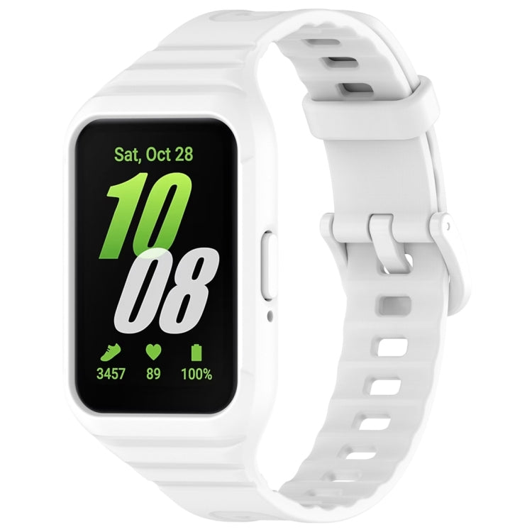 For Samsung Galaxy Fit 3 Solid Color Integrated TPU Watch Band(White)