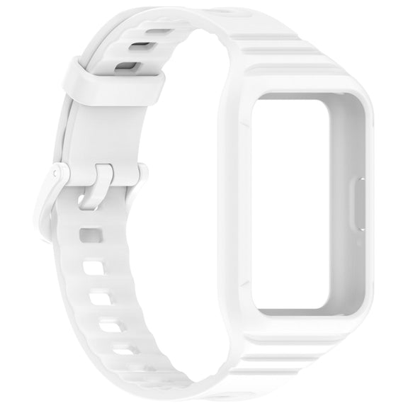 For Samsung Galaxy Fit 3 Solid Color Integrated TPU Watch Band(White)