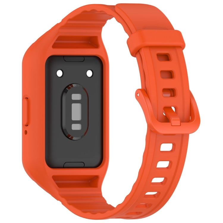 For Samsung Galaxy Fit 3 Solid Color Integrated TPU Watch Band(Orange)