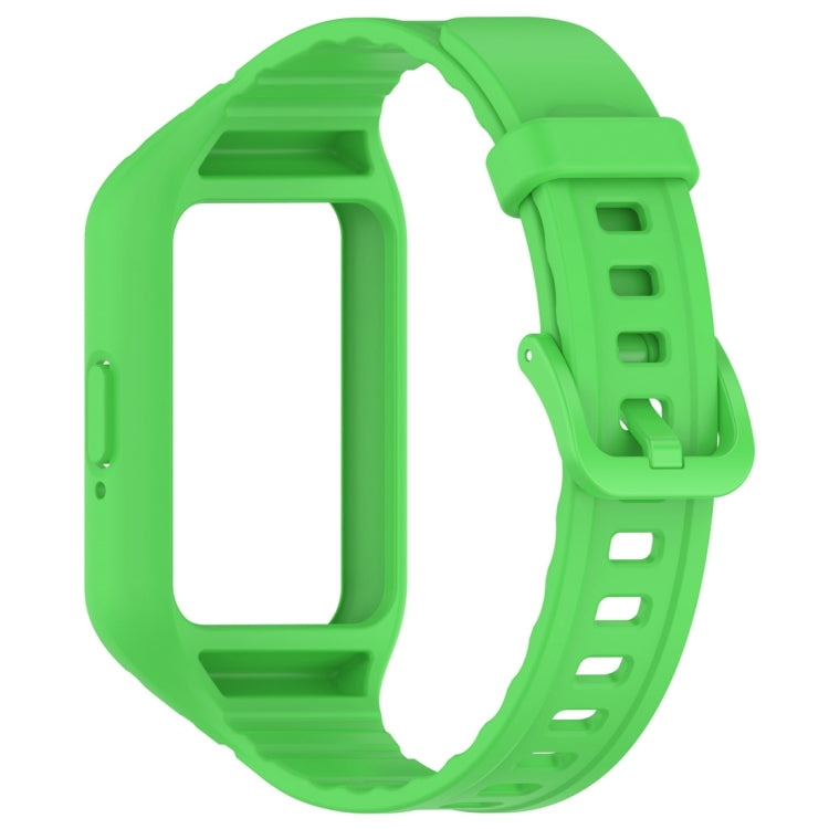 For Samsung Galaxy Fit 3 Solid Color Integrated TPU Watch Band(Fluorescent Green)