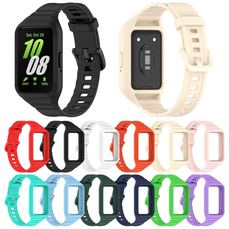 For Samsung Galaxy Fit 3 Solid Color Integrated TPU Watch Band(Black)