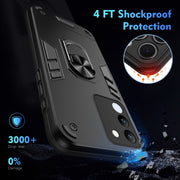 For vivo V29e 5G Shockproof Metal Ring Holder Phone Case(Black)