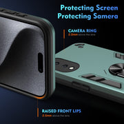 For Honor X7b Shockproof Metal Ring Holder Phone Case(Green)