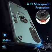 For Honor X7b Shockproof Metal Ring Holder Phone Case(Green)
