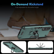 For Honor X7b Shockproof Metal Ring Holder Phone Case(Green)