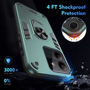 For ZTE Blade A54 Shockproof Metal Ring Holder Phone Case(Green)
