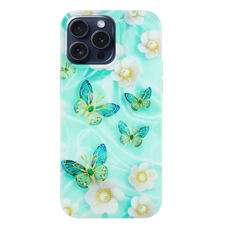 For iPhone 16 Pro Colorful Painting Pattern TPU Phone Case(Butterflies)