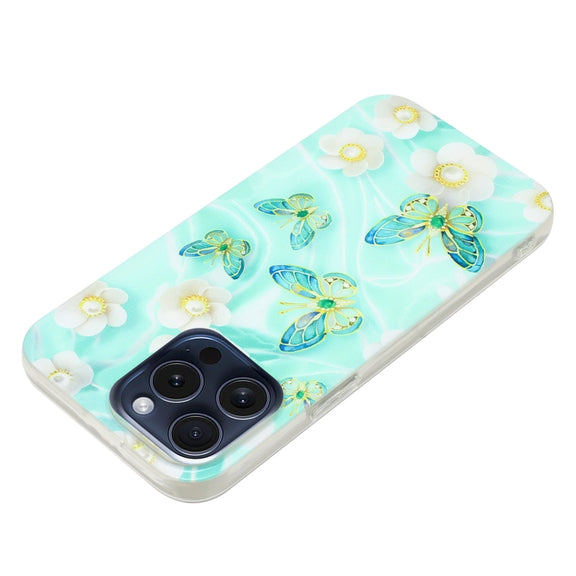 For iPhone 16 Pro Colorful Painting Pattern TPU Phone Case(Butterflies)