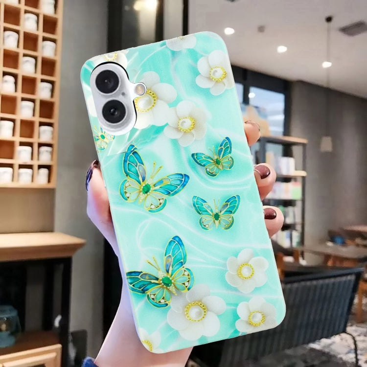 For iPhone 16 Plus Colorful Painting Pattern TPU Phone Case(Butterflies)