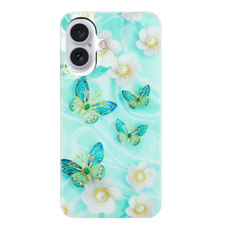 For iPhone 16 Plus Colorful Painting Pattern TPU Phone Case(Butterflies)