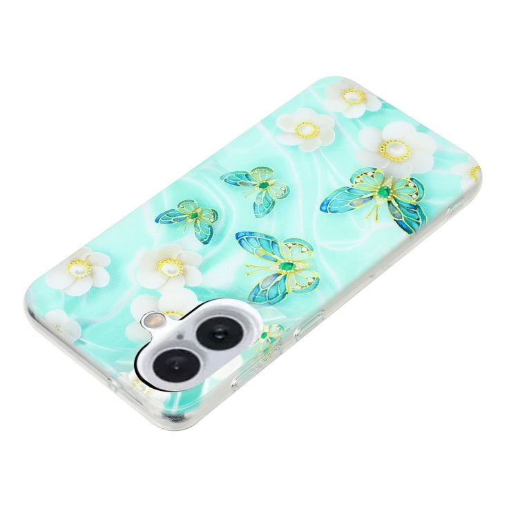 For iPhone 16 Plus Colorful Painting Pattern TPU Phone Case(Butterflies)