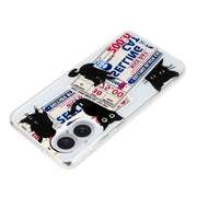 For iPhone 16 Plus Colorful Painting Pattern TPU Phone Case(Black Cat)