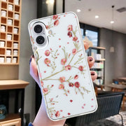 For iPhone 16 Plus Colorful Painting Pattern TPU Phone Case(Red Flowers)
