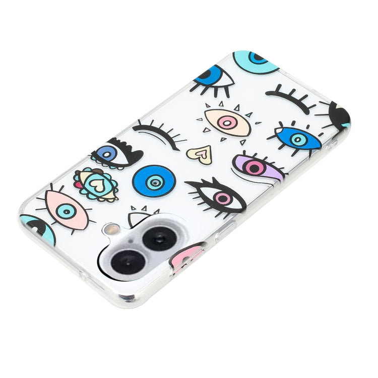 For iPhone 16 Colorful Painting Pattern TPU Phone Case(Eye Monster)