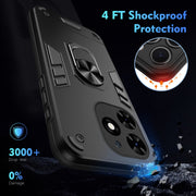 For Tecno Spark Go 2024 Shockproof Metal Ring Holder Phone Case(Black)