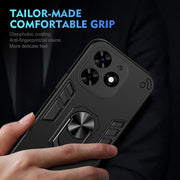 For Tecno Spark Go 2024 Shockproof Metal Ring Holder Phone Case(Black)