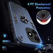 For Tecno Spark Go 2024 Shockproof Metal Ring Holder Phone Case(Blue)