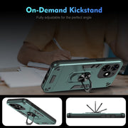 For Tecno Spark Go 2024 Shockproof Metal Ring Holder Phone Case(Green)