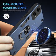 For Motorola Moto G Stylus 5G 2024 Shockproof Metal Ring Holder Phone Case(Blue)