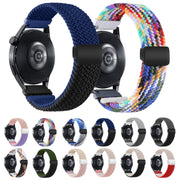 20mm Two-color Magnetic Braided Nylon Watch Band(Blue Black)