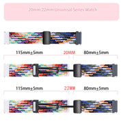 20mm Two-color Magnetic Braided Nylon Watch Band(Starlight Red)