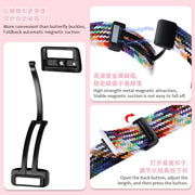 20mm Two-color Magnetic Braided Nylon Watch Band(Starlight Colorful Pink)