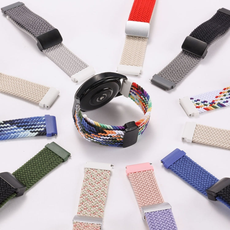 18mm Two-color Magnetic Braided Nylon Watch Band(Light Dark Grey)