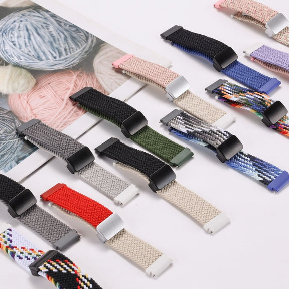 20mm Two-color Magnetic Braided Nylon Watch Band(Blue Black)
