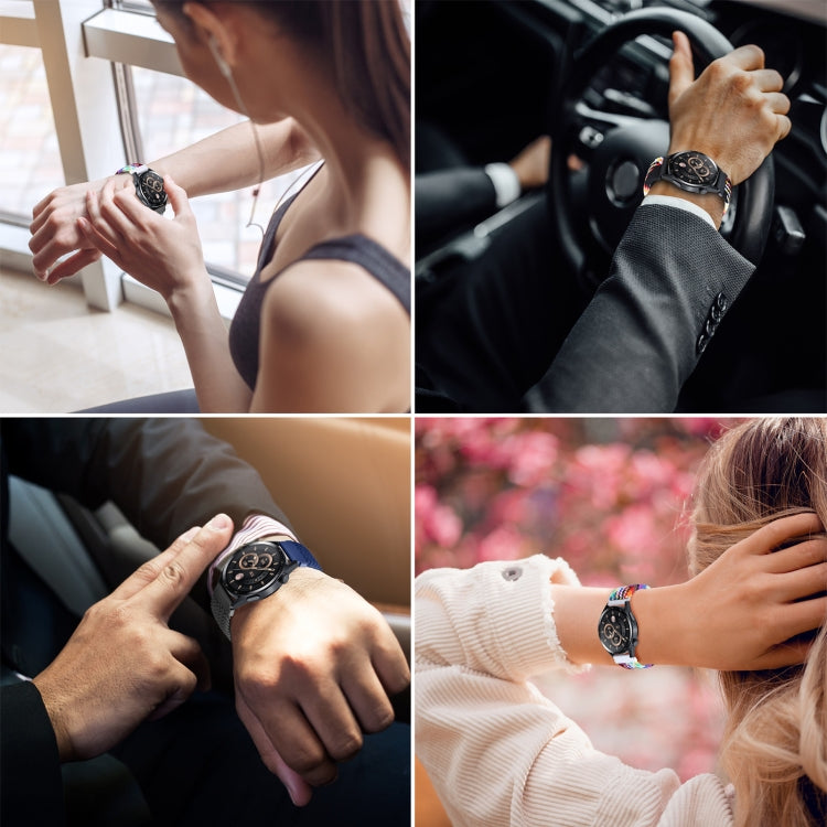 20mm Two-color Magnetic Braided Nylon Watch Band(Light Dark Grey)
