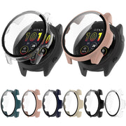 For Garmin Forerunner 165 / 165 Music PC + Tempered Film Integrated Watch Protective Case(Ink Blue)