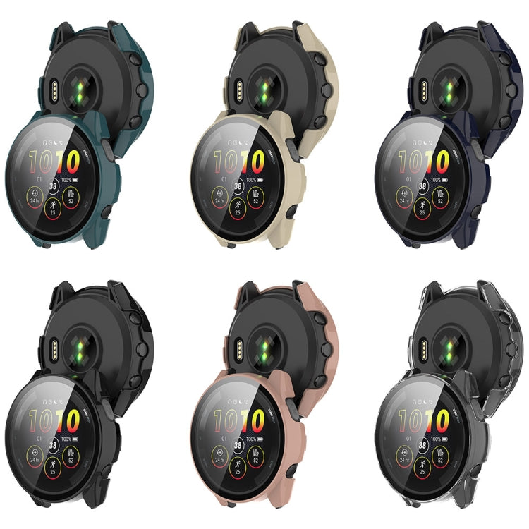 For Garmin Forerunner 165 / 165 Music PC + Tempered Film Integrated Watch Protective Case(Transparent)