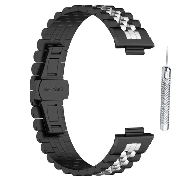 For Xiaomi Mi Band 8 Pro Five-bead Butterfly Buckle Metal Watch Band(Silver)