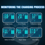 FOXSUR 20A 12V 24V Car / Motorcycle Smart Battery Charger, Plug Type:US Plug(Yellow)