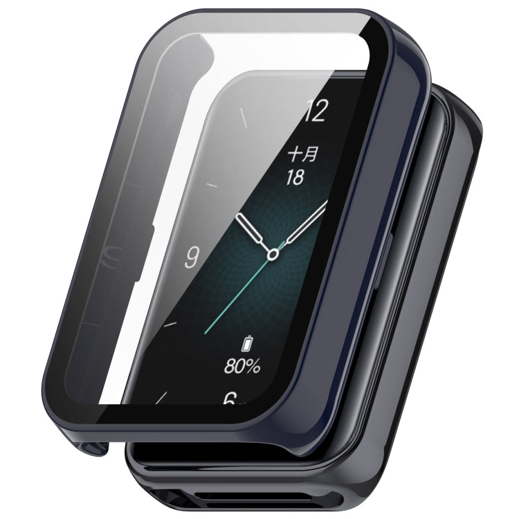 For Honor Band 9 PC + Tempered Film Integrated Watch Protective Case(Ink Blue)