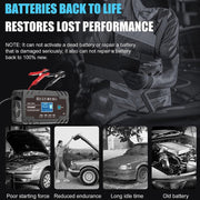 FOXSUR 8A 12V 24V Car / Motorcycle Smart Battery Charger, Plug Type:US Plug(Black)