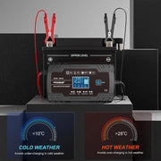 FOXSUR 8A 12V 24V Car / Motorcycle Smart Battery Charger, Plug Type:UK Plug(Black)