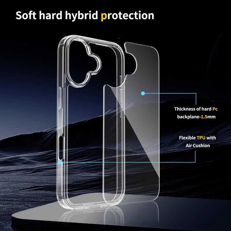 For iPhone 17 Scratchproof Acrylic TPU Phone Case(Transparent)