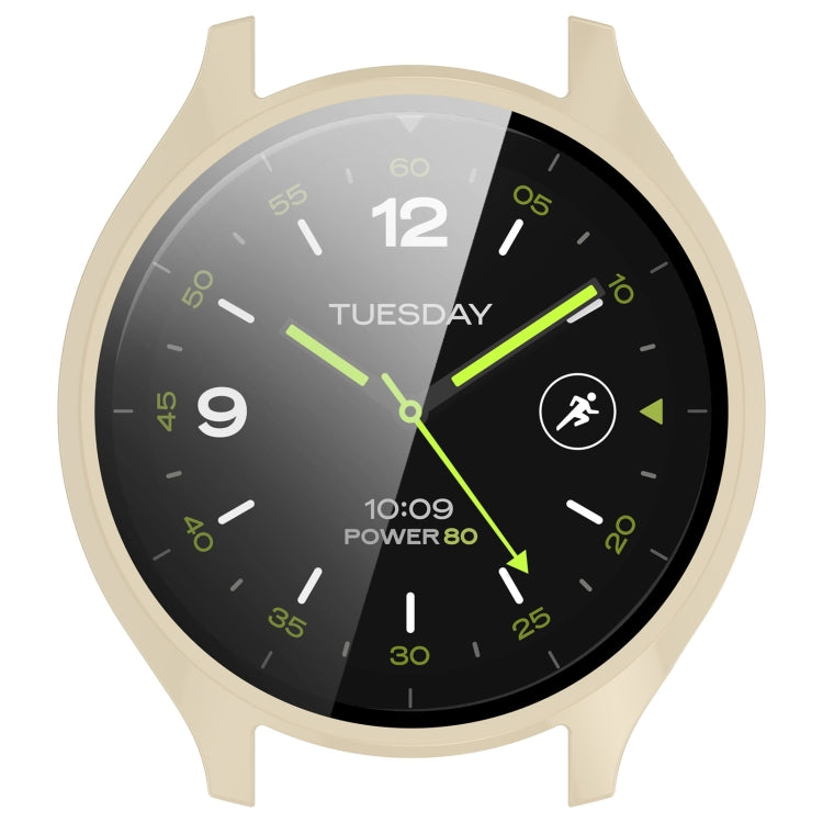 For Xiaomi Watch 2 PC + Tempered Film Integrated Watch Protective Case(Ivory White)