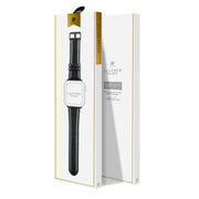 For Apple Watch SE 2023 44mm DUX DUCIS Business Genuine Leather Watch Strap(Black)