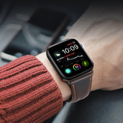 For Apple Watch SE 2023 44mm DUX DUCIS Business Genuine Leather Watch Strap(Coffee)