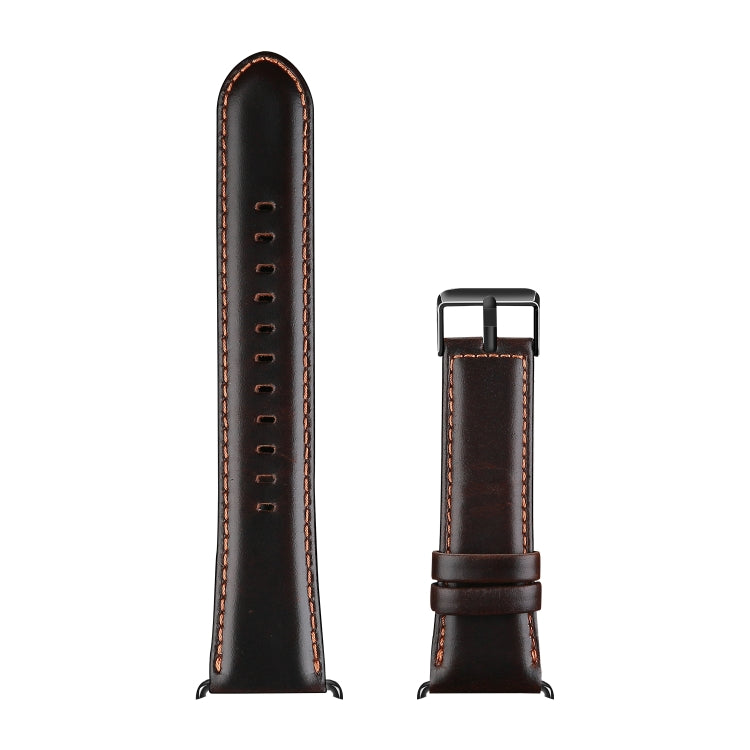 For Apple Watch Ultra 49mm DUX DUCIS Business Genuine Leather Watch Strap(Coffee)