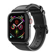 For Apple Watch SE 2022 40mm DUX DUCIS Business Genuine Leather Watch Strap(Black) - Watch Bands by DUX DUCIS | Online Shopping South Africa | PMC TechLife | Buy Now Pay Later Mobicred