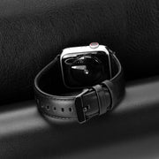 For Apple Watch Series 6 40mm DUX DUCIS Business Genuine Leather Watch Strap(Black)