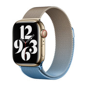 For Apple Watch Series 5 40mm Milan Gradient Loop Magnetic Buckle Watch Band(Gold Blue)