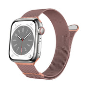 For Apple Watch Ultra 49mm Two Color Milanese Loop Magnetic Watch Band(Pink Orange)