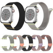 For Apple Watch Series 8 41mm Two Color Milanese Loop Magnetic Watch Band(Black Gold)