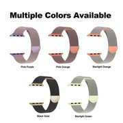 For Apple Watch SE 44mm Two Color Milanese Loop Magnetic Watch Band(Black Gold)