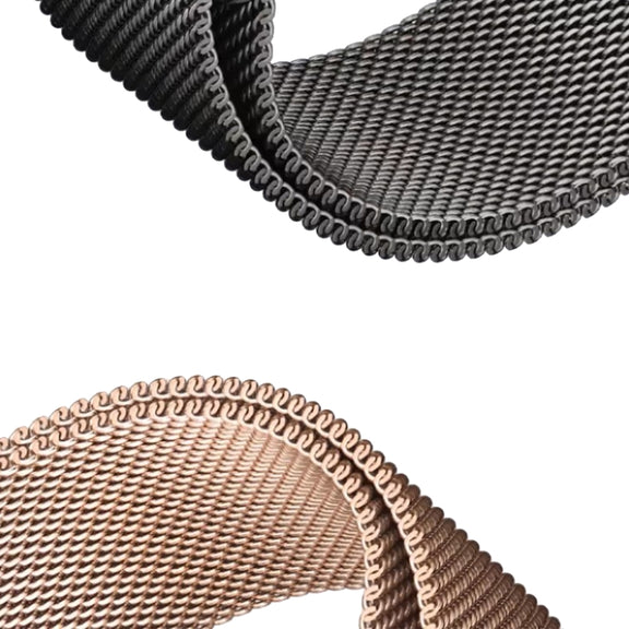 For Apple Watch SE 44mm Two Color Milanese Loop Magnetic Watch Band(Black Gold)
