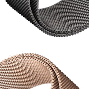 For Apple Watch Series 7 45mm Two Color Milanese Loop Magnetic Watch Band(Black Gold)